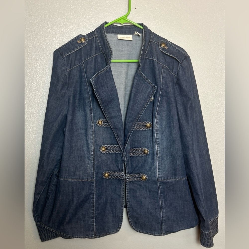 Chico’s jacket size 3 (XL) Ringleader Sgt Peppers Military Denim